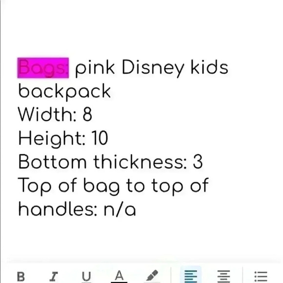 DISNEY PRINCESS SMALL KIDS PINK BACKPACK - Picture 7 of 7